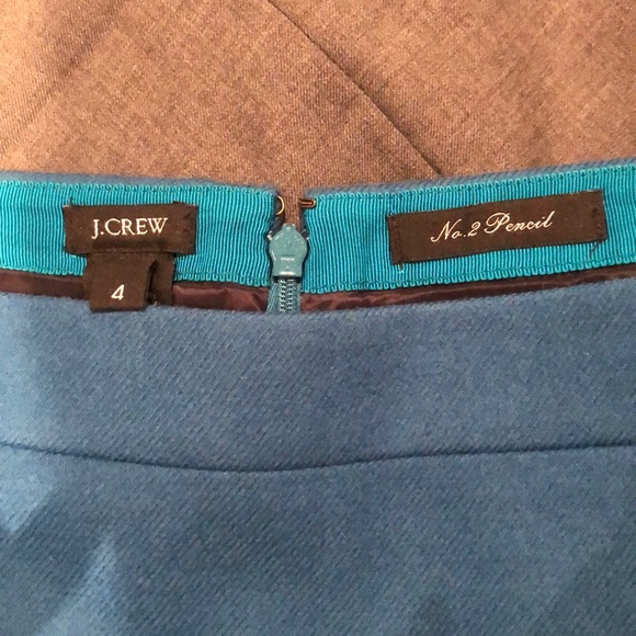 J Crew No. 2 pencil skirt, wool, teal, sz 4 - Picture 3 of 5